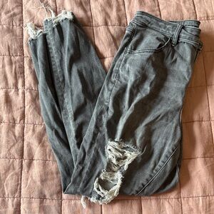 American Eagle Outfitters Charcoal Distressed Skinny Jeans
